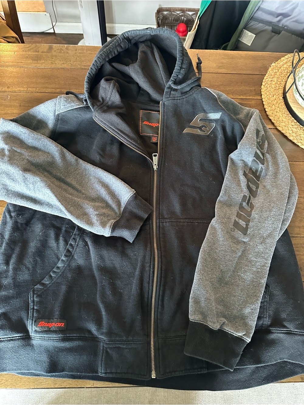 Snap-on Men’s Two-Tone Black & Gray Zip Hoodie Jacket
